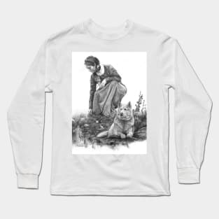 Guardian Spirit wolf drawing Long Sleeve T-Shirt